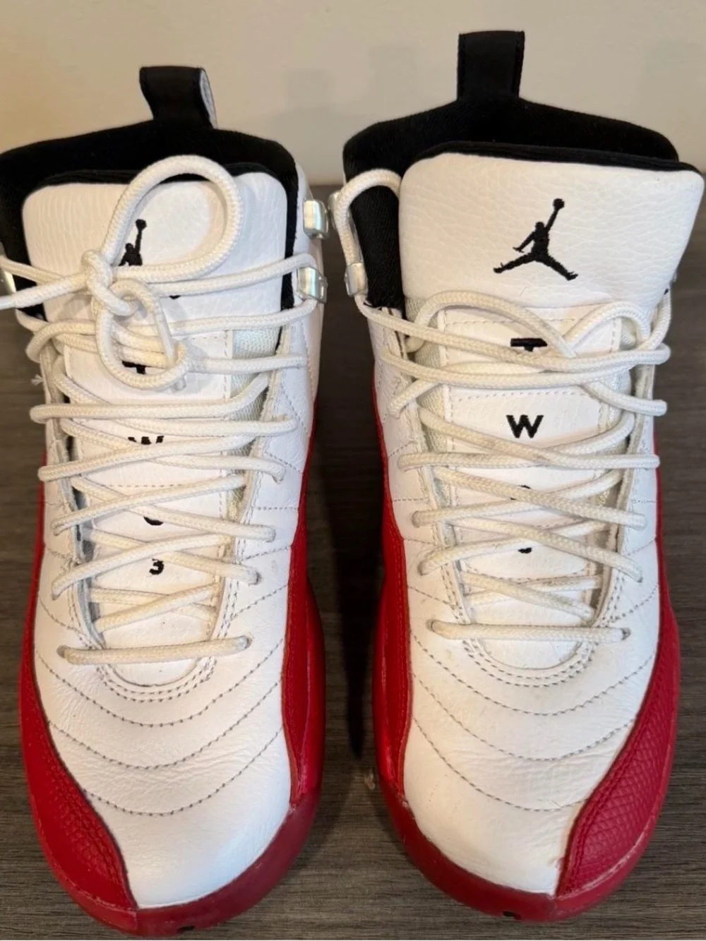 Nike Kids White and Red High-Top Sneakers